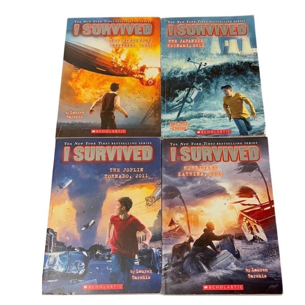 I Survived Book Lot Lauren Tarshis Scholastic 4 Books Hindenburg Tsunami Katrina